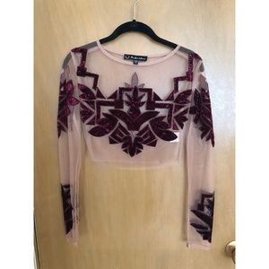 For Love and Lemons Sheer Crop Top